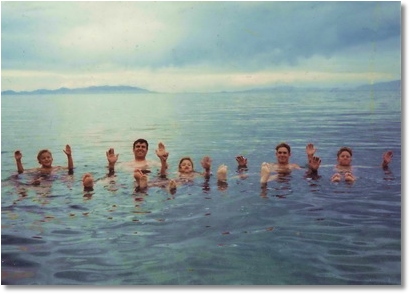 Founder and Sons, Floating in The Great Salt Lake